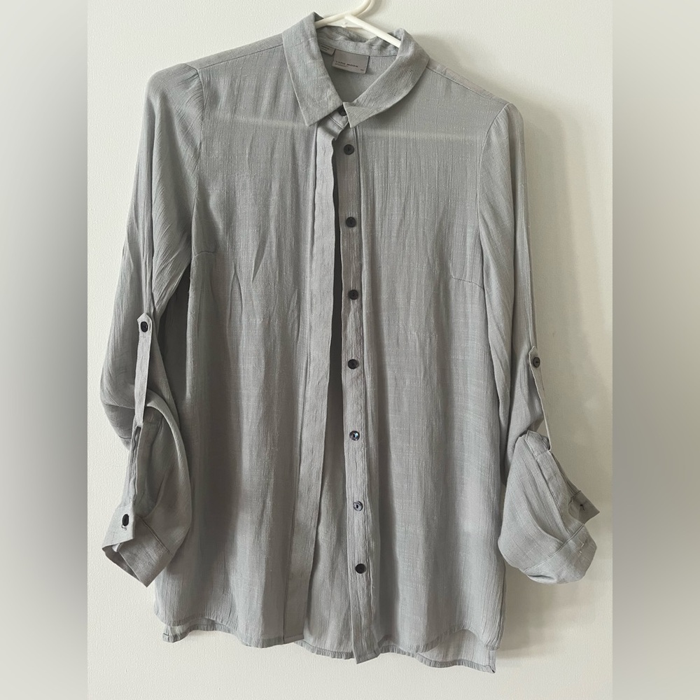 Vero Moda Light Gray Casual Button-Down Shirt